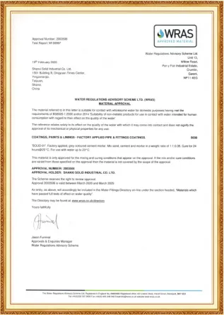 SOLID WRAS - Cement mortar