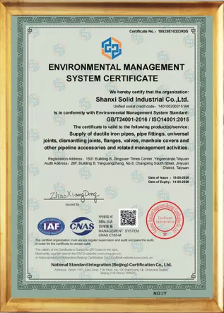 Environmental Management System Certificate