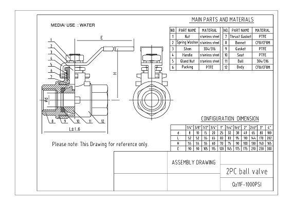 Stainless Steel 2PC Ball Valve
