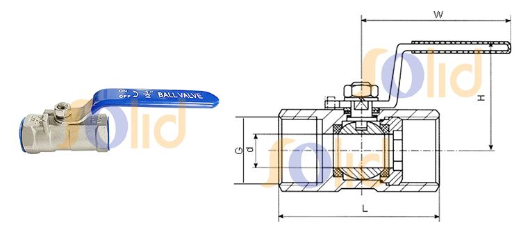 Stainless Steel 1PC Ball Valve