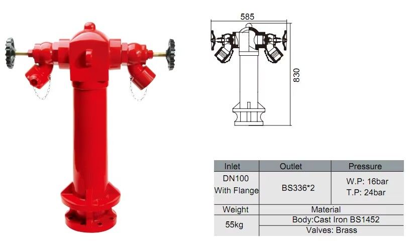 Ductile Iron Ground Pillar Fire Hydrant